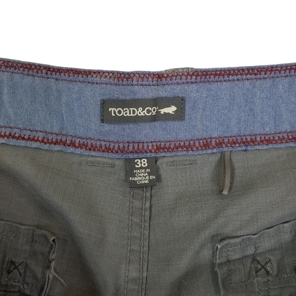 Toad & Co Mens Organic Cotton Gray 10" Benchmark Shorts Size 38 - Picture 3 of 6